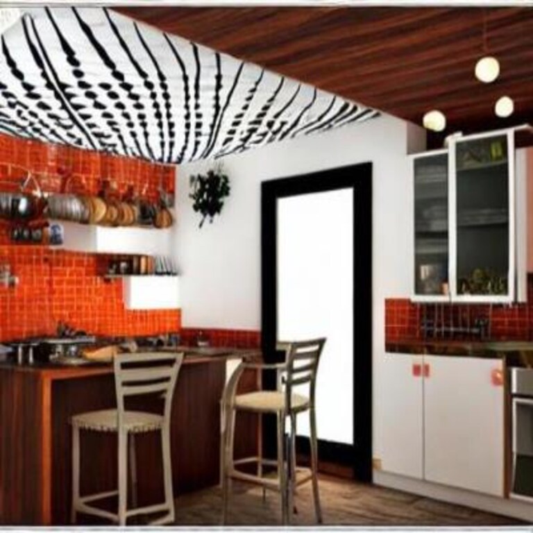 Bohemian Small Kitchen False Ceiling Design