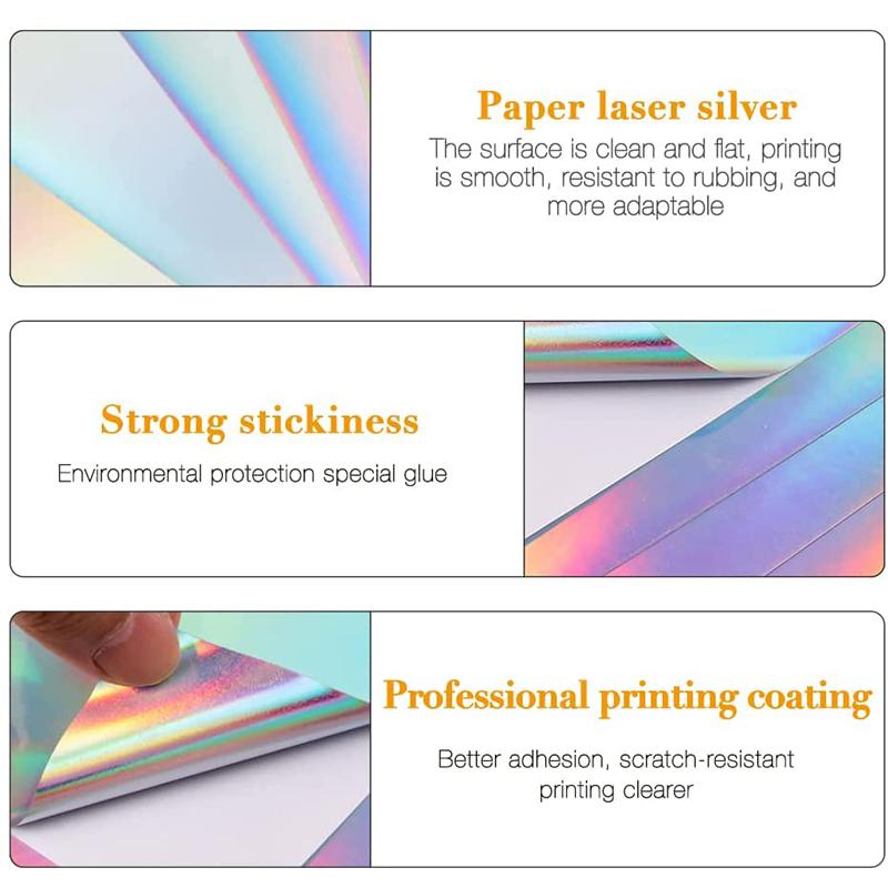 buy vinyl sticker film 20 sheets printable vinyl holographic sticker paper glossy dry quick for laser and inkjet printers quick drying a4 210 x 297 mm at affordable prices free shipping