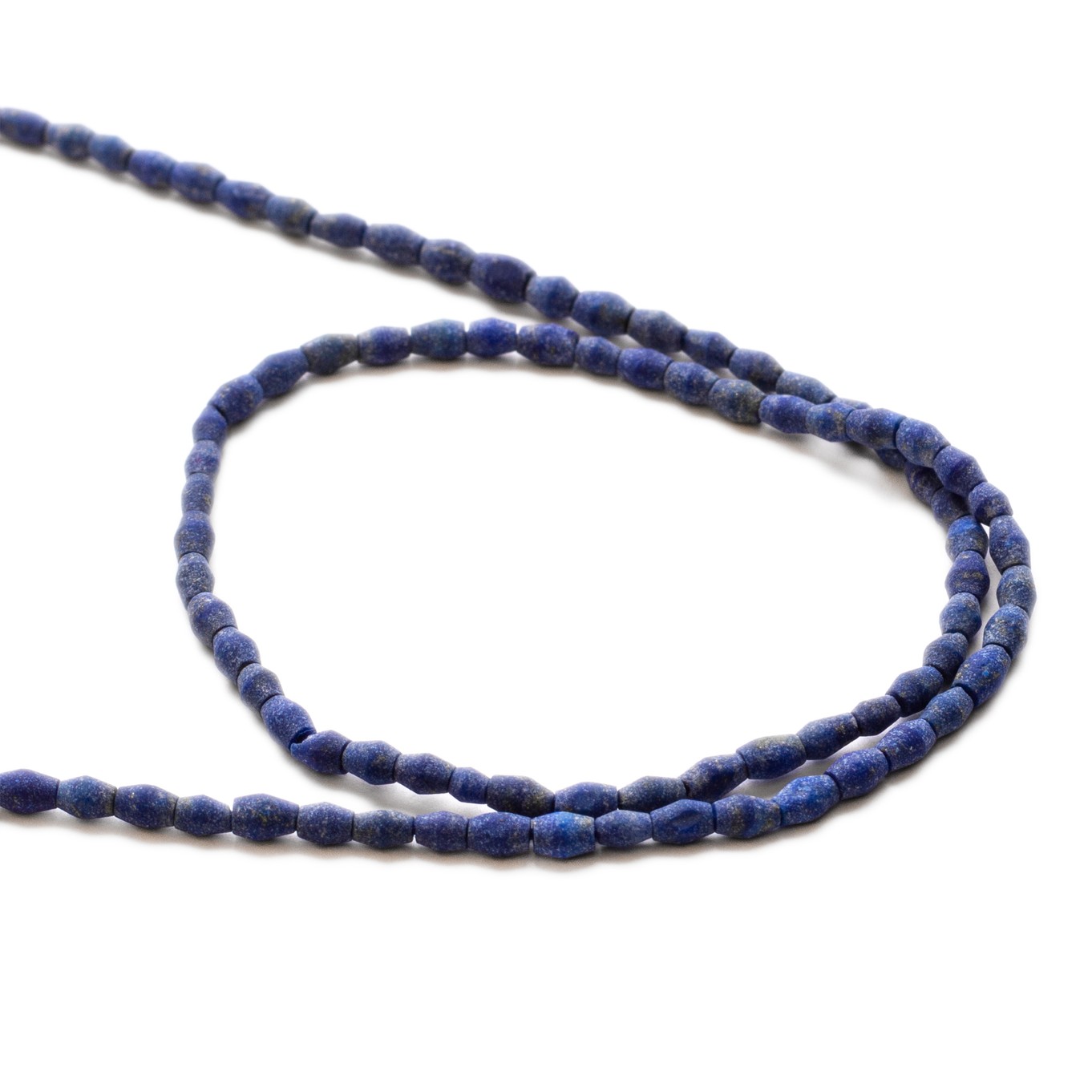 Lapis Lazuli Matt Finished Barrel Shape Beads - Approx 4x2.5mm