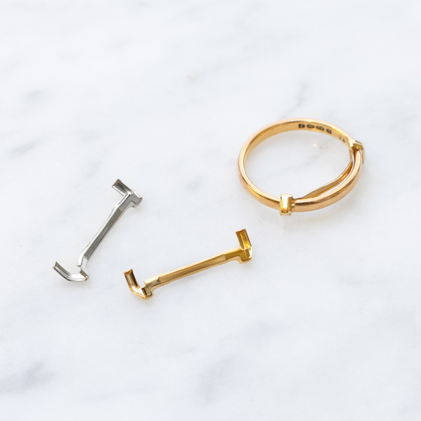 White & Yellow Gold Filled Ring Size Adjuster Clip