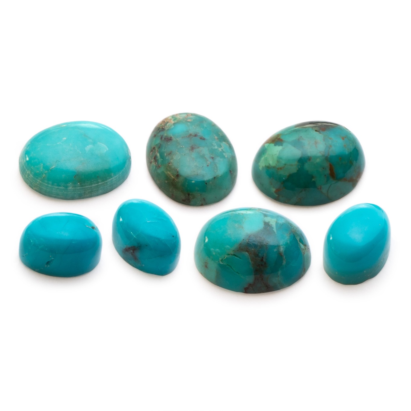 Turquoise Mosaic Cabochons, Approx 10x8mm Oval