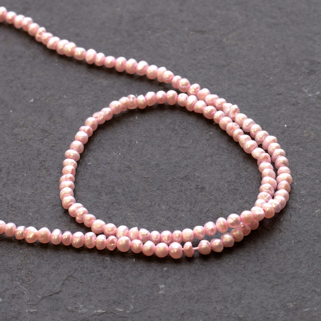 Mini Cultured Freshwater Soft Pink Potato Pearls - Approx 2.5x1mm