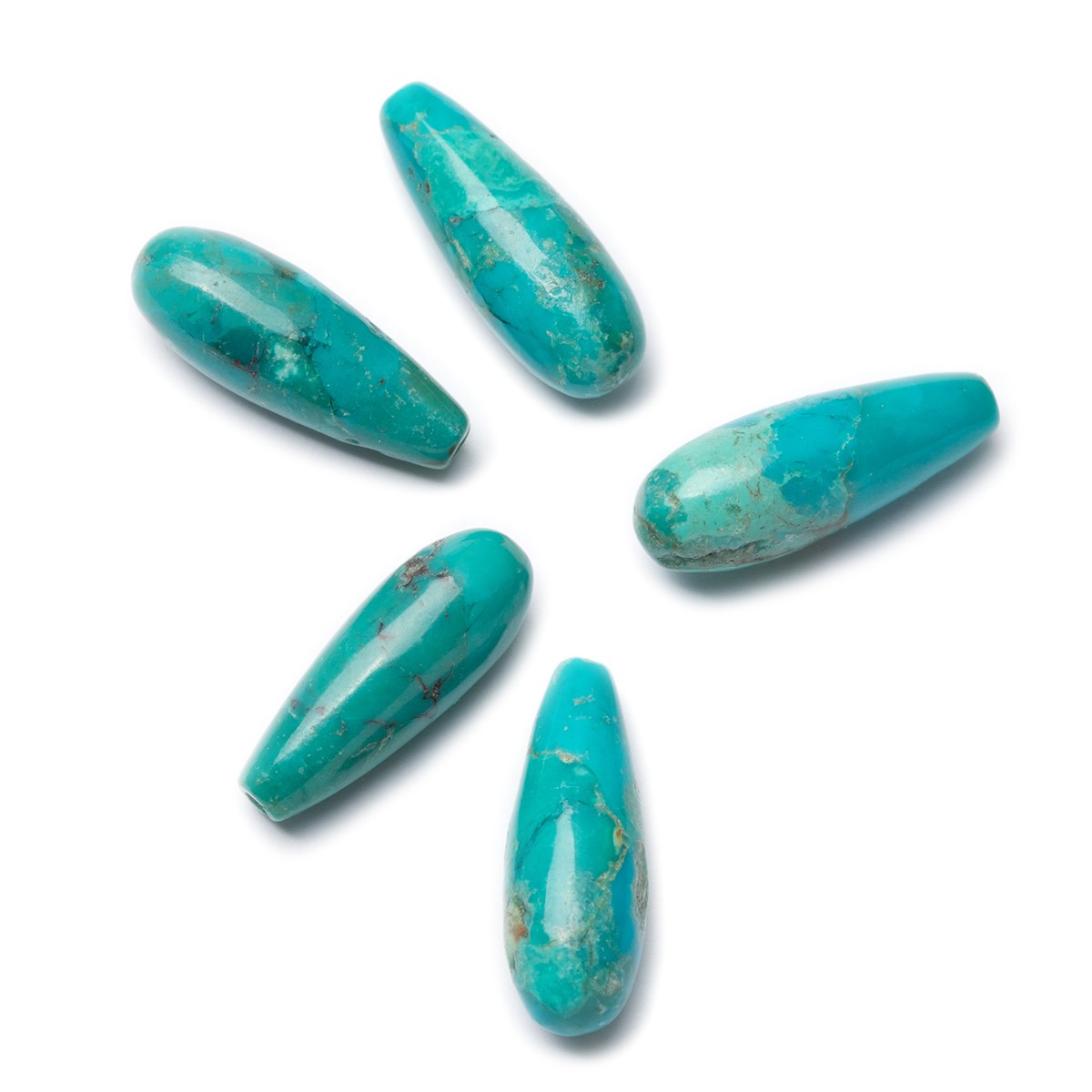 Chinese Turquoise Top Drilled Teardrop Gemstone Beads, 16x6mm