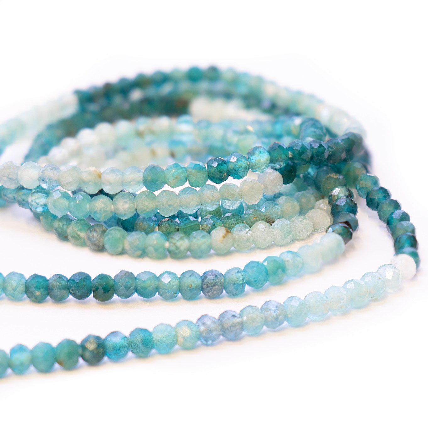 Grandidierite Shaded Micro Faceted Rondelle Beads - Approx From 2.5mm