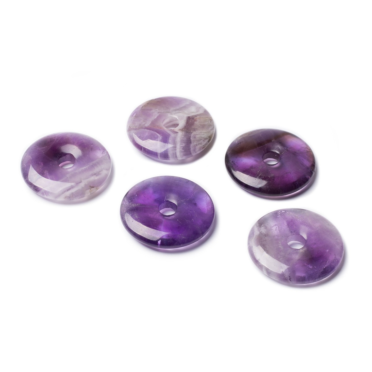 Amethyst Gemstone Donuts, Approx 25mm