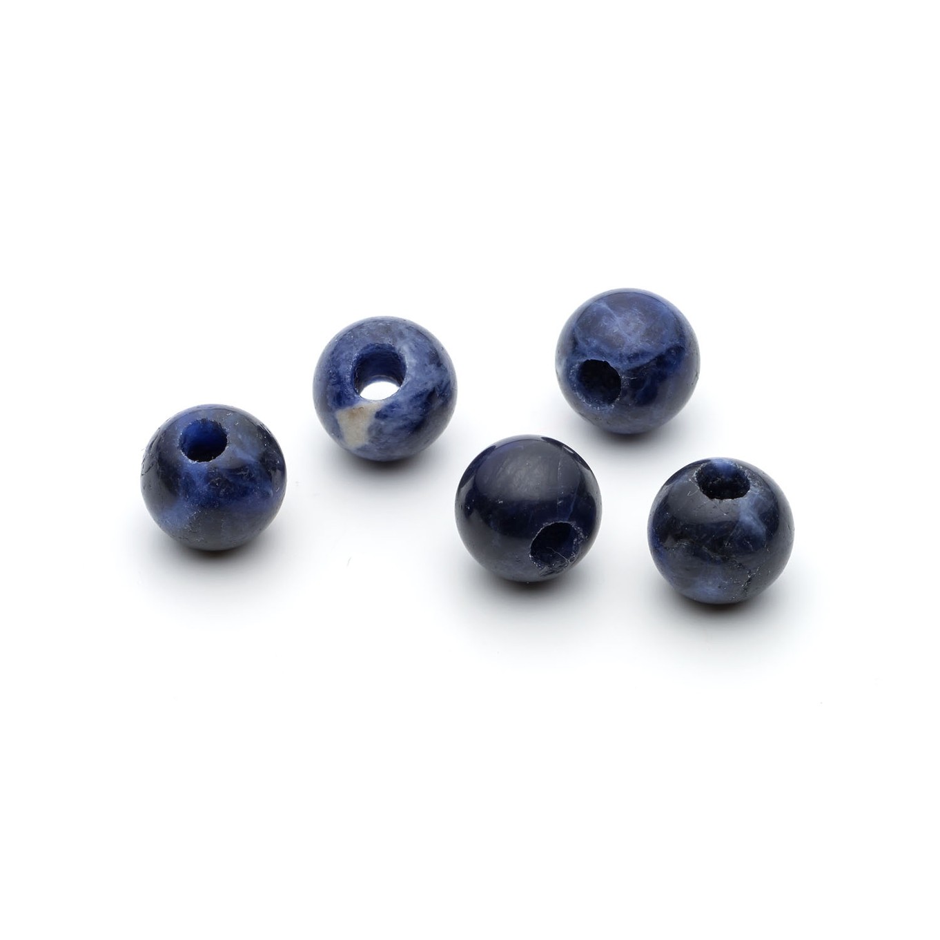 Sodalite Round Large Hole Beads - Approx 10mm