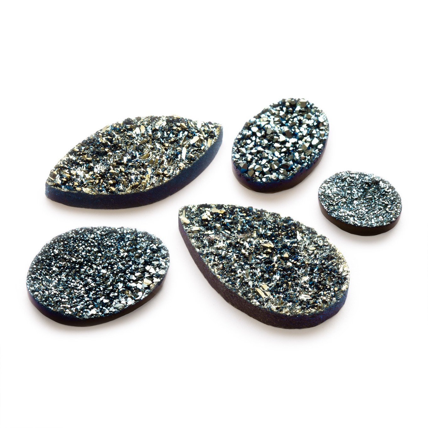 Kingfisher Flat Drusy Cabochons