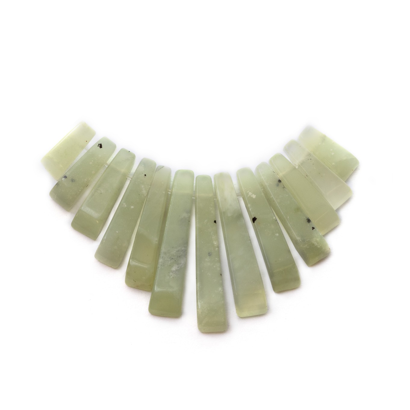 New Jade (Serpentine) Tapered Gemstone Bead Set with 13 Pieces