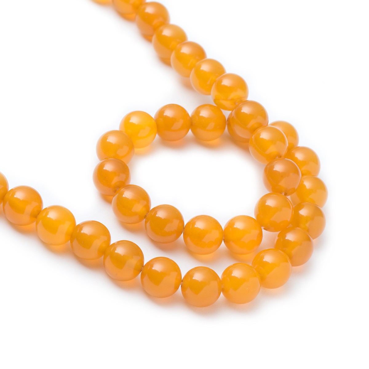 Yellow Agate Round Beads - Approx 8mm