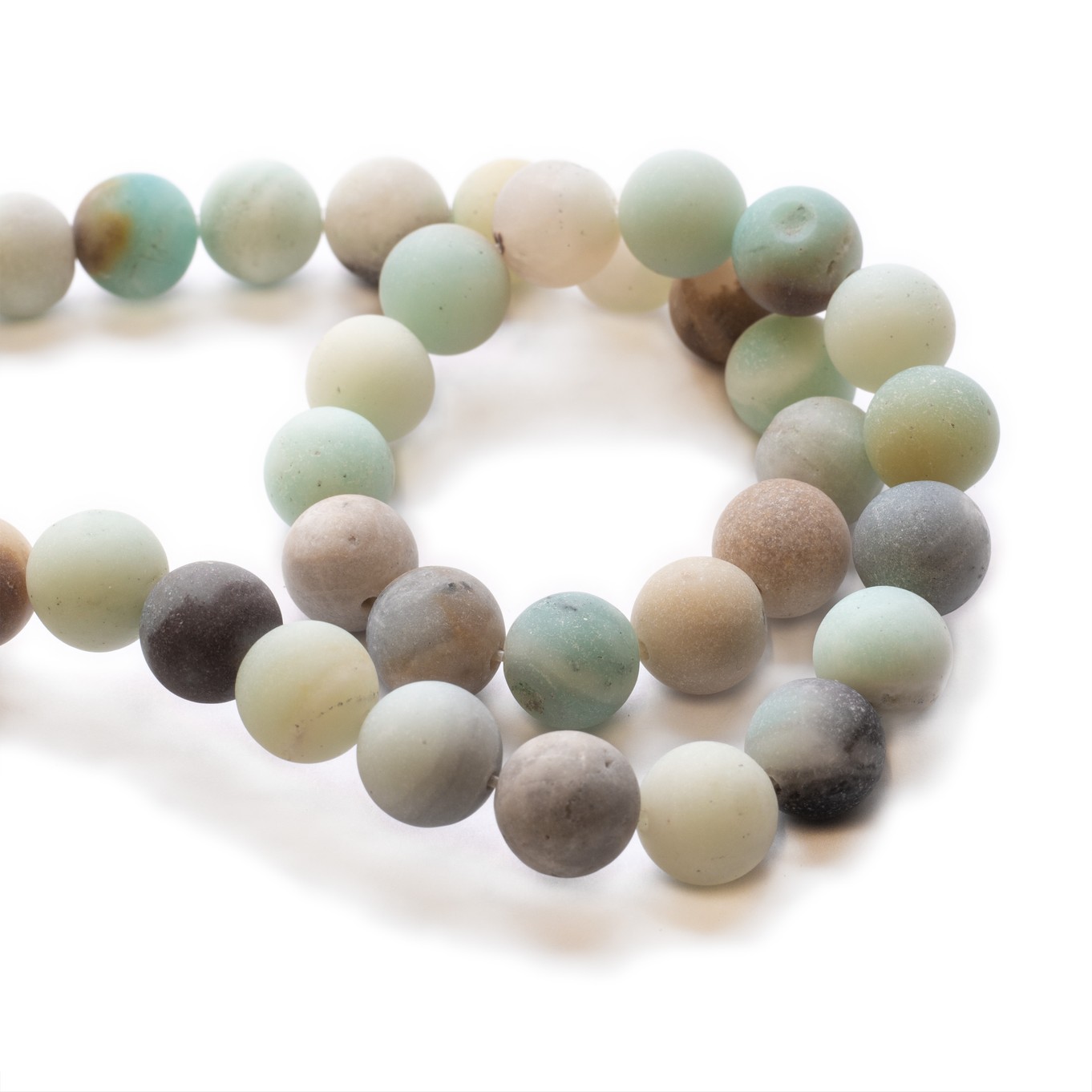 Multicolour Amazonite Frosted Round Beads - Various sizes