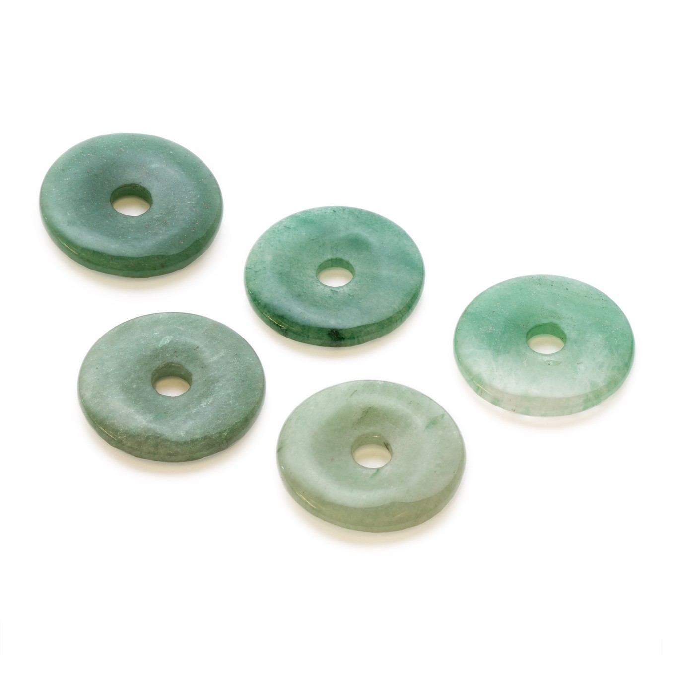 Green Aventurine Gemstone Donuts, Approx 25mm