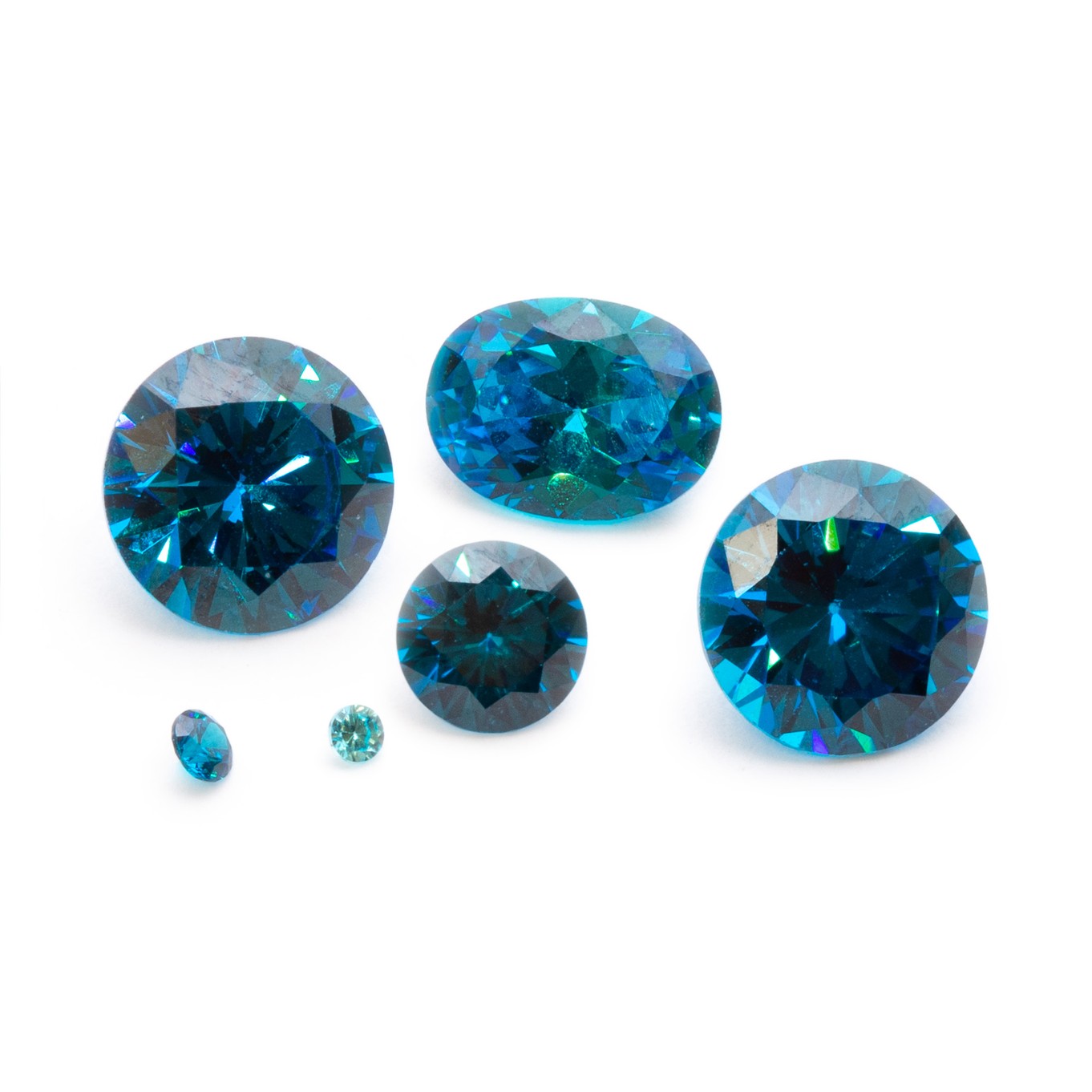 Blue Topaz Coloured Cubic Zirconia Faceted Stones