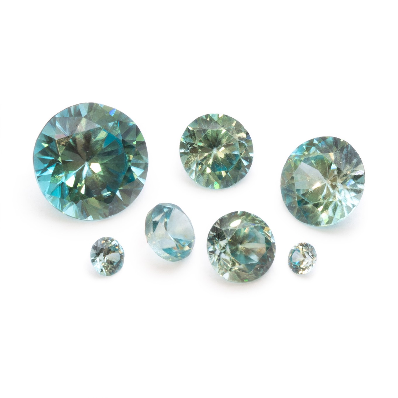 Blue Zircon Faceted Stones 