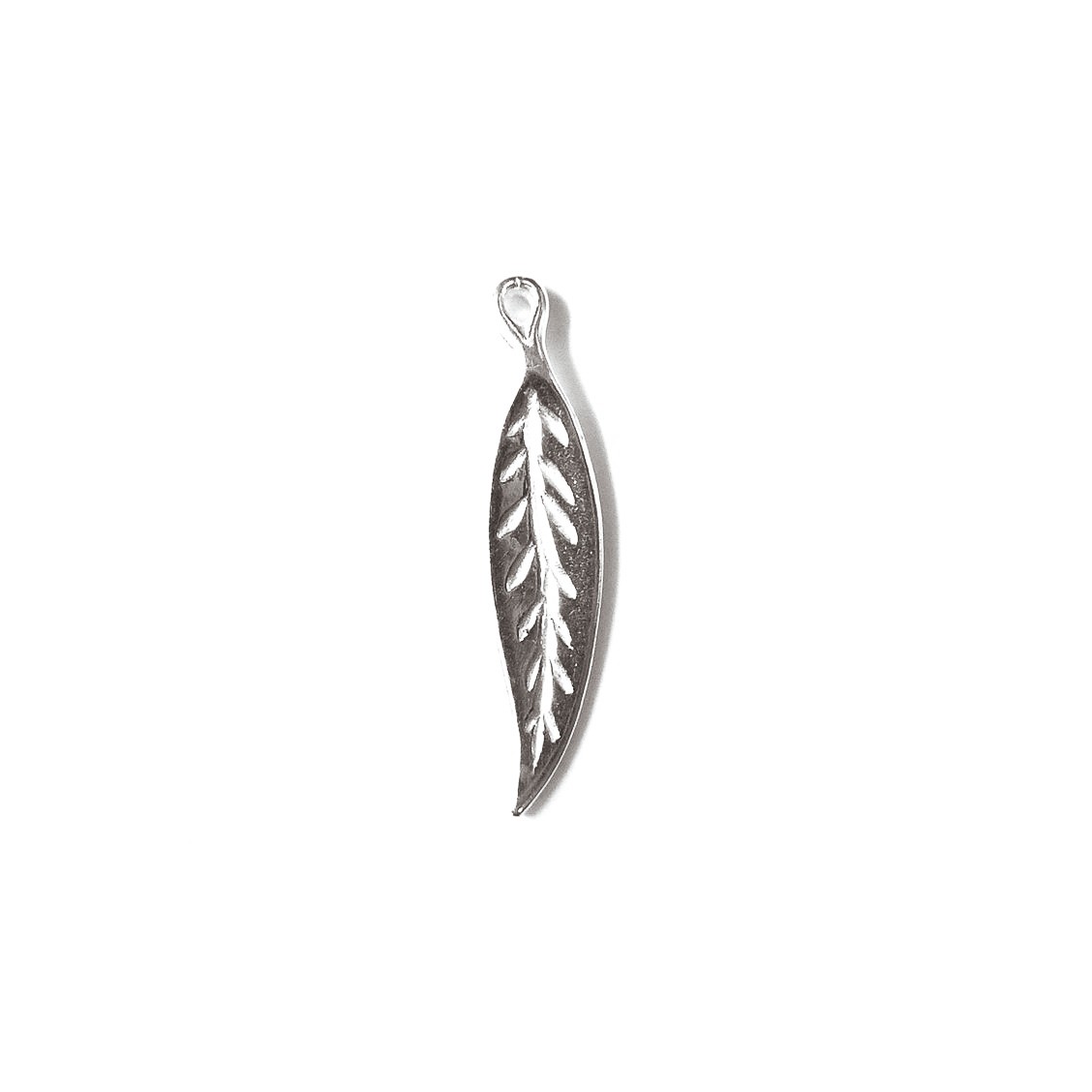 Sterling Silver Long Leaf Charm