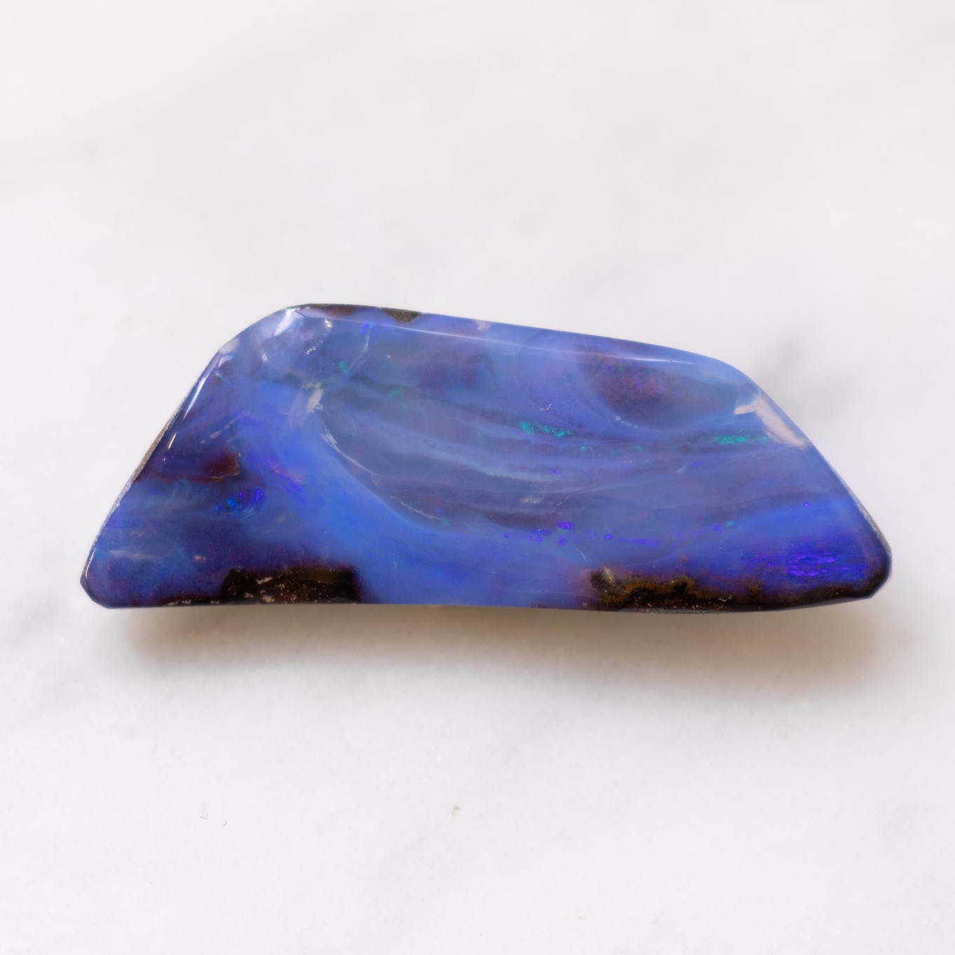 Australian Boulder Opal Freeform Cabochon, Approx 30x12mm