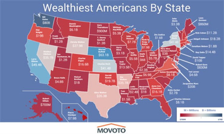 Map reveals where richest Americans live - The Korea Times