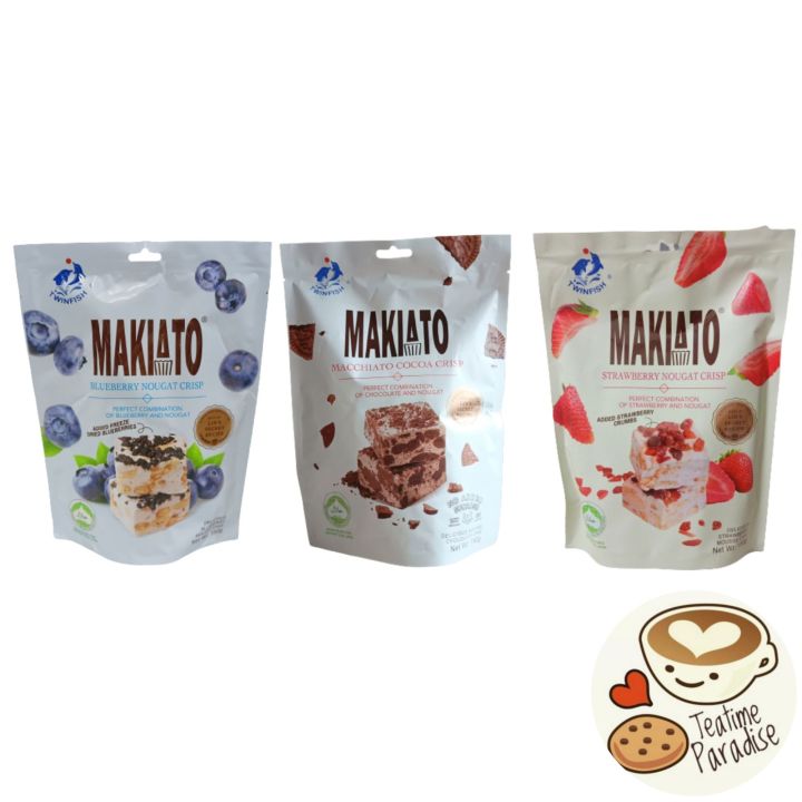 Twinfish Makiato 150g (Macchiato Cocoa Crisp / Strawberry Nougat Crisp / Blueberry Nougat Crisp)