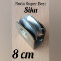 Roda super besi roda Siku ukuran 8cm, komponen pintu besi pintu gerbang. 