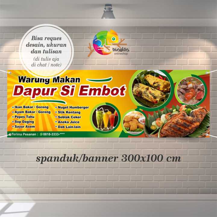 Spanduk, Banner Contoh Warung Makan Sederhana