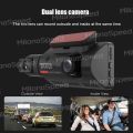 Dash cam Mobil 1440P Depan Bagian Dalam Dual Lens Night Vision 3 "Layar IPS G-Sensor 170 ° Angle Loop Recording Dashboard 24H 360° Rotation. 