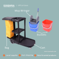 JANITORIAL CART (BLACK) Cleaning Cart with Bucket/Wringer Cleaning Trolley Garbage bag Multi Purpose Cart. 