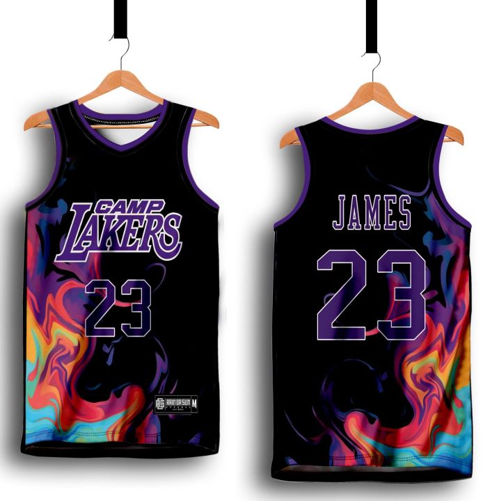 LAKERS 15 CAMP LEBRON JAMES FREE CUSTOMIZE OF NAME AND NUMBER ONLY full sublimation high quality fabrics basketball jersey/ trending jersey