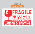 Sticker Fragile (isi 100) Stiker Fragile Pecah Belah seri 002. 