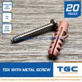 20PCS Tox 8 with Stainless Screw 10 x 1-1/2 inch for Wall Plug Anchor TGC Plastic Screw Anchor. 