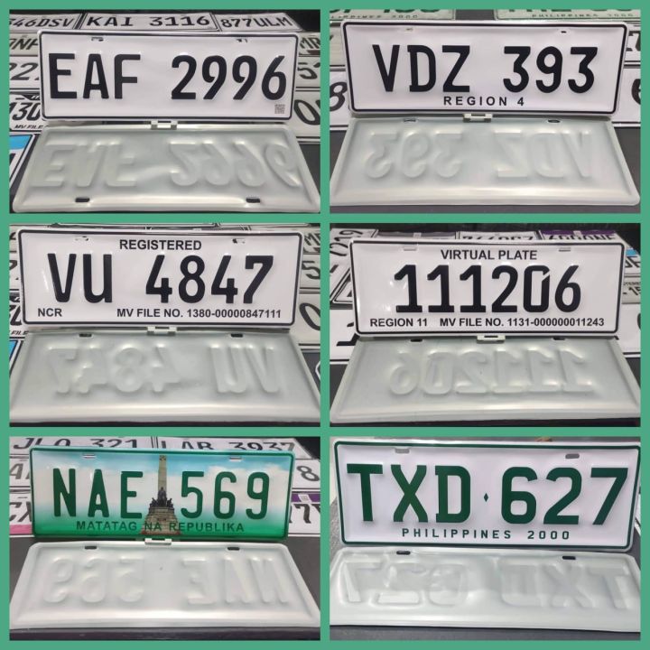 TEMPORARY PLATE NUMBER CAR PLATE GALVANIZED METAL EMBOSSED