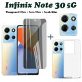 Infinix Note 30 5G Tempered Glass Infinix Note 30 Screen Protector Infinix Note 30 Pro Note 30 VIP Camera Lens Protector Full Cover Screen Matte Privacy Glass 3 In 1 Carbon fiber back film. 