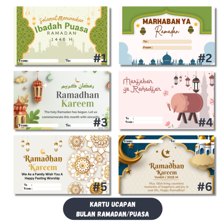 Kartu Ucapan Ramadan Ramadhan | Kartu Ucapan Puasa | Greeting Card Ramadan Ramadhan | Greeting Card Puasa | Kartu Hampers Ramadan Ramadhan | Kartu Hampers Puasa | Gift Card Ramadan Ramadhan | Gift Card Puasa (10 KARTU UCAPAN)