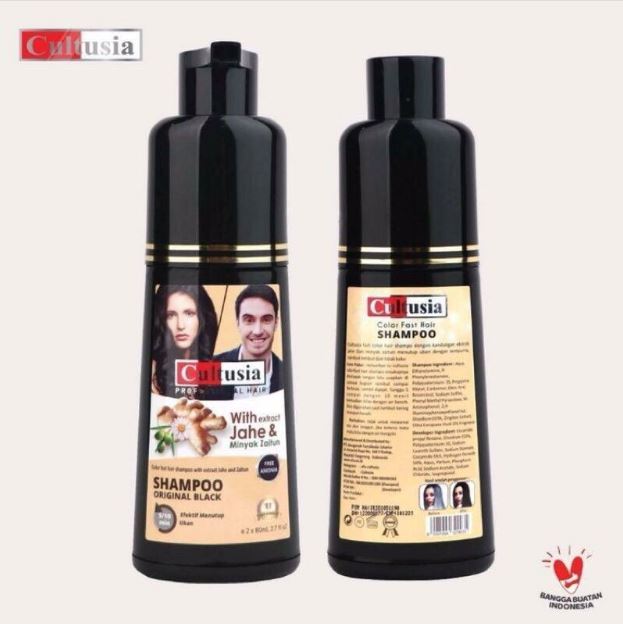 Sampo Cultusia  Black Color fast hair Sampoo 160ml  Shampoo Penghitam Rambut dan  Uban