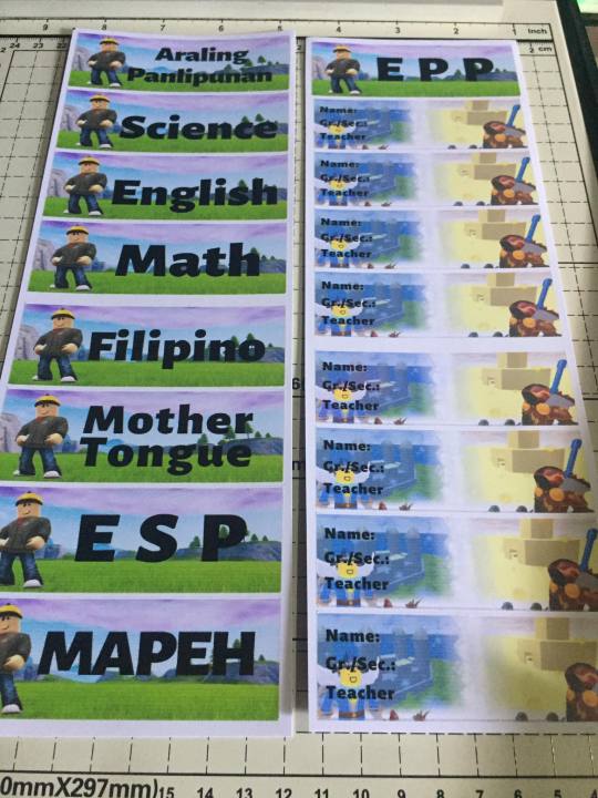 ROBLOX BOY THEMED LOWER GRADES SUBJECT AND NAME STICKER LABELS | Lazada PH