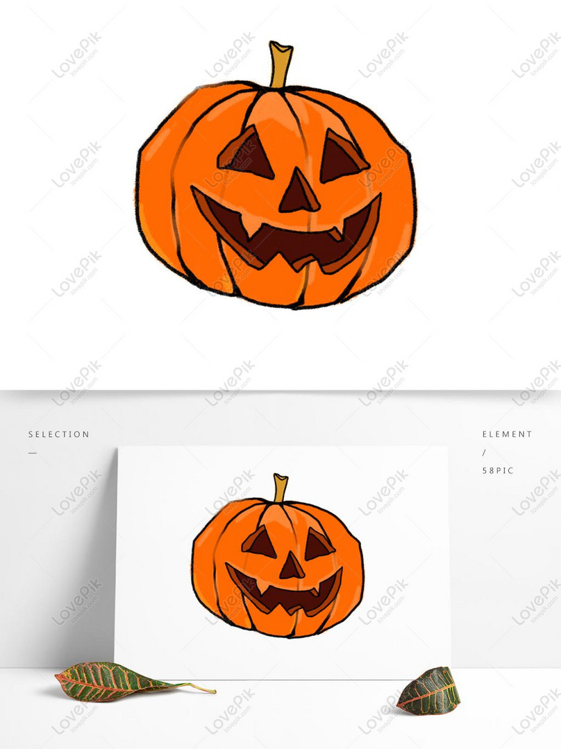 Vectơ miễn phí-Vẽ Tay Halloween đèn Bí Ngô Mặt Cười Dễ Thương Tài ...