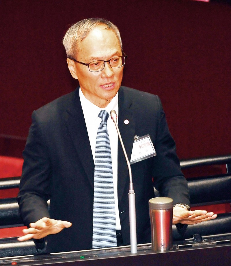 Examination Yuan nominee Wu Hsin-hsing attends a review meeting at the Legislative Yuan in Taipei yesterday.

Photo: CNA
