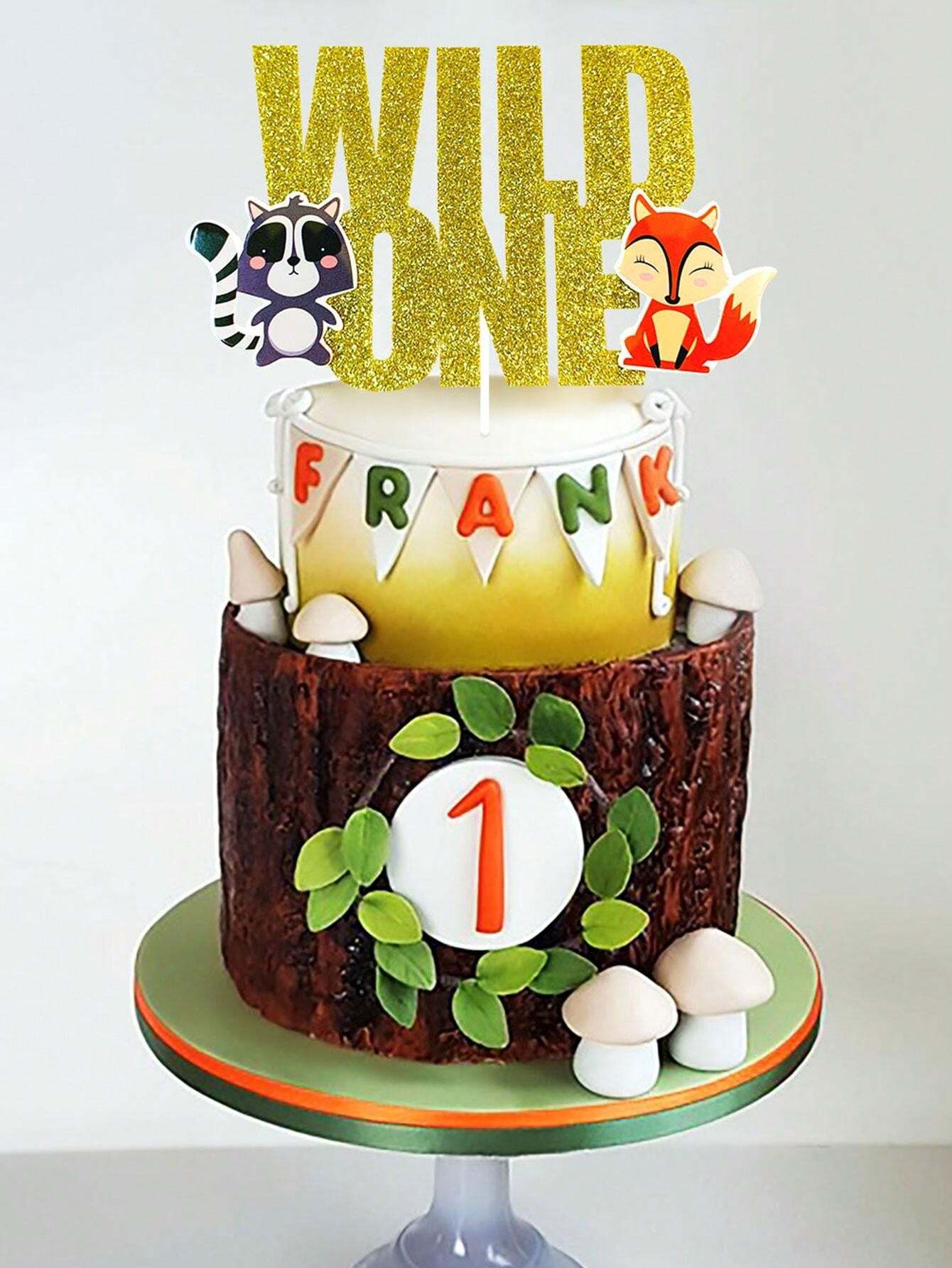 LaVenty Glitter Woodland Animals Cake Topper Wild One Cake Topper Fox ...