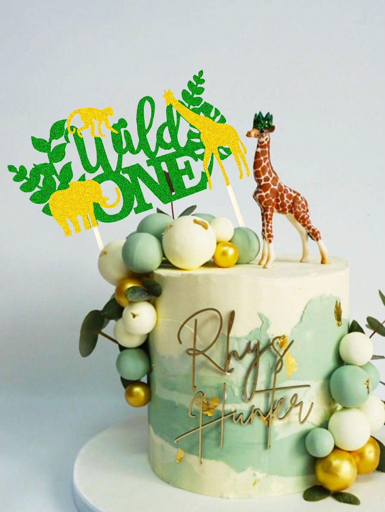 LaVenty Glitter Woodland Animals Cake Topper Wild Two Cake Topper Fox ...