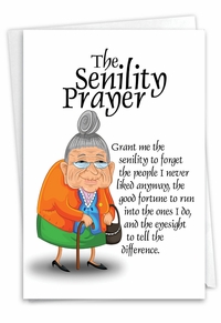 Senility Prayer Card