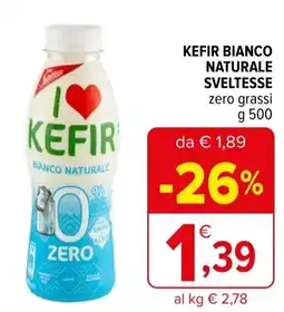 Iperal Kefir bianco naturale sveltesse zero grassi offerta