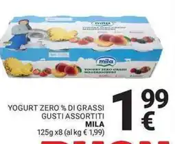 Supermercati Gulliver Yogurt zero % di grassi gusti assortiti MILA offerta