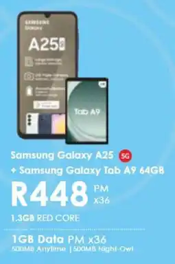 Chatz Connect Samsung Galaxy A25 + Samsung Galaxy Tab A9 64GB offer