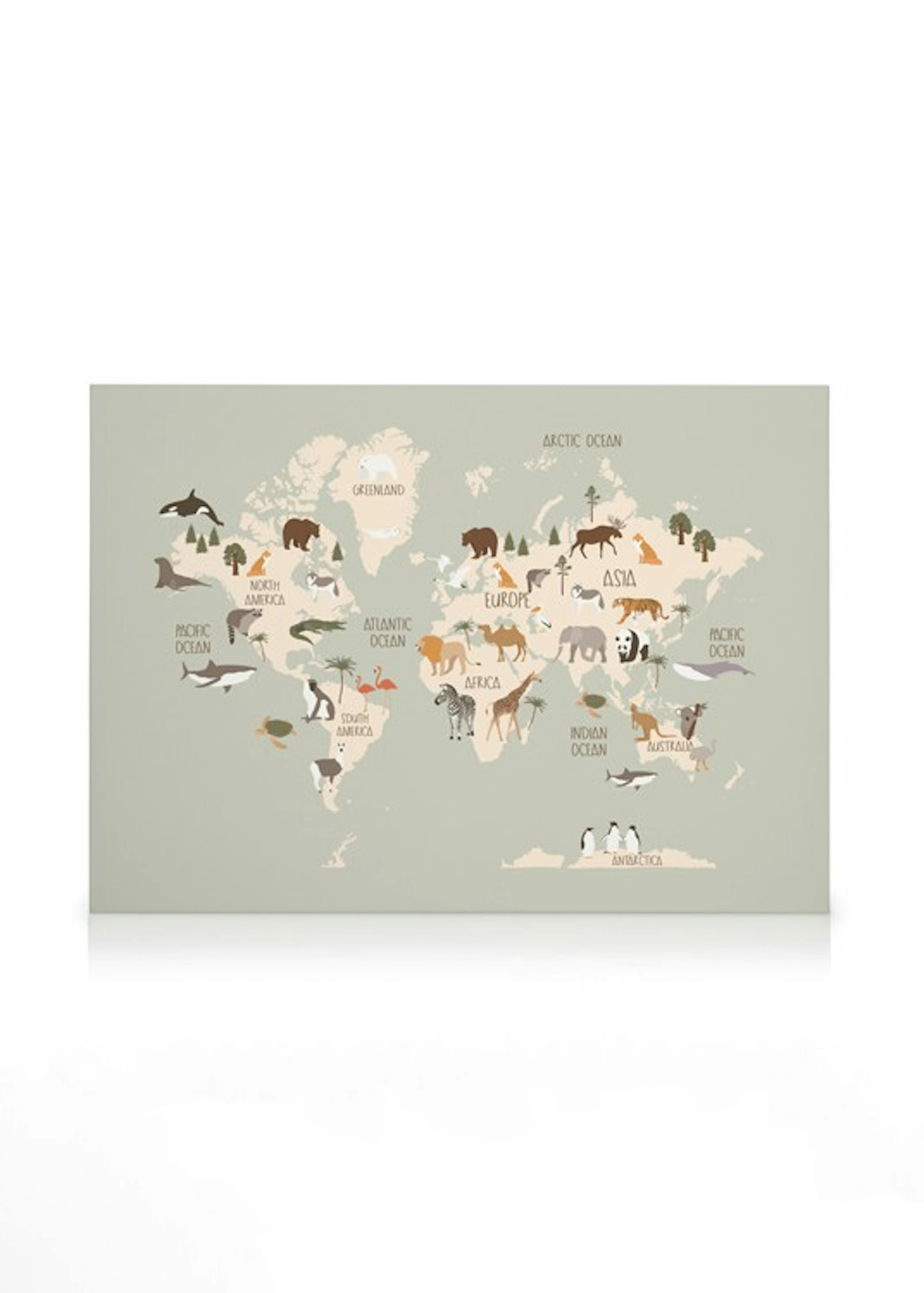 Wildlife World Map Canvas print 0