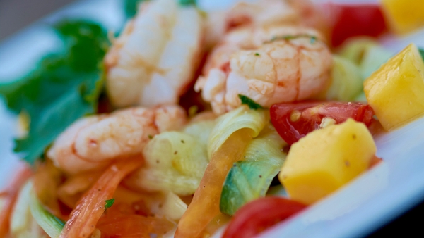 Fulvio's Grilled Prawns with Mango & Papaya