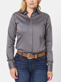 Royal Highness Ladies' Zip & Button Shirt Dark Grey