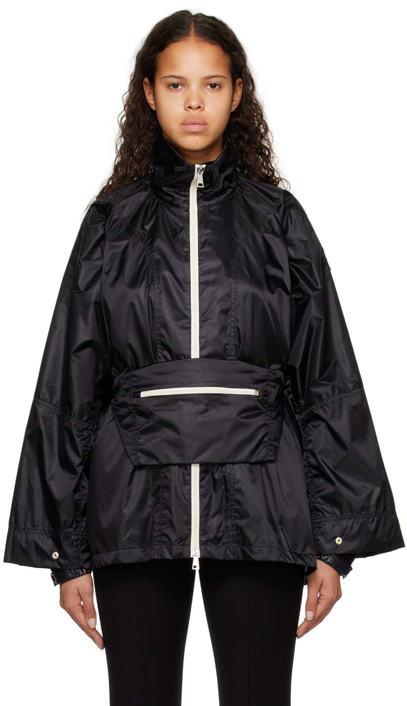 Moncler Moy Regular-fit Funnel-neck Shell Coat In Black