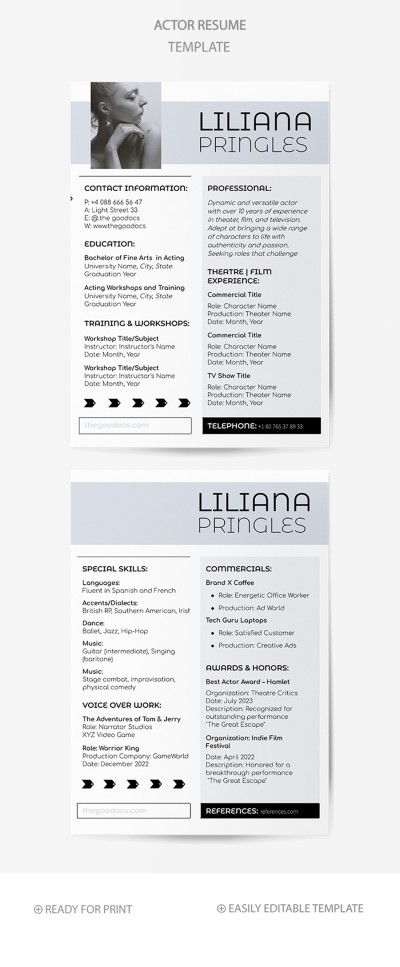 Actor Resume Template