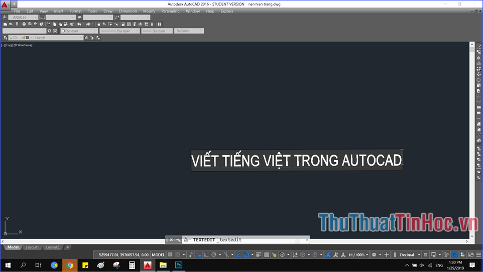 Cách gõ tiếng Việt trong AutoCad