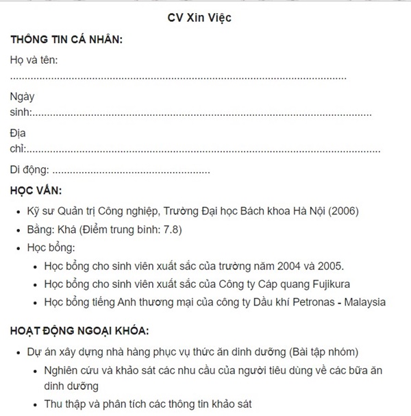 Bí Kíp] Tạo Mẫu Cv Xin Việc Viết Tay Đúng Chuẩn, Ứng Viên Đọc Ngay!