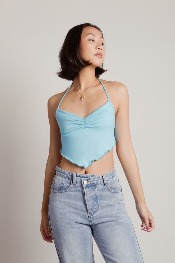 Rivals Crop Top - Aqua Blue