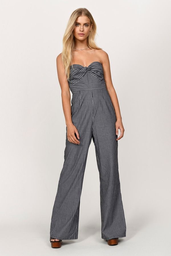 Don't Play Strapless Jumpsuit - Black